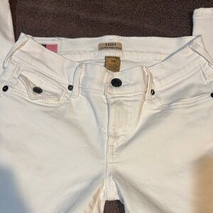 True Religion Casey Low Rise Super Skinny Jeans White Flap Pocket Size 26 USA